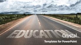  Presentation with rural road - Slide set consisting of education written on rural road background and a gray colored foreground