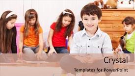  Presentation with play dough - Colorful PPT layouts enhanced with educational activities - creative kid plays with colorful backdrop and a coral colored foreground