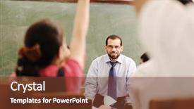  Presentation with school kids - Presentation theme with educational activities - kids in the school classroom background and a tawny brown colored foreground