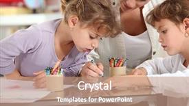  Presentation with educational - Slides enhanced with glamourous blonde lady and her slave is down on his knees background and a dark gray colored foreground