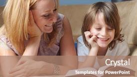  Presentation with book - PPT layouts consisting of educational activities - young mother read book background and a  colored foreground