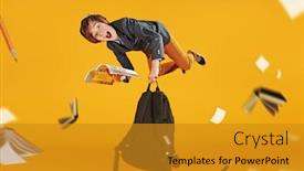  Presentation with educational - Theme consisting of educational-concept-emotional-boy-teenager background and a gold colored foreground