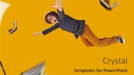  Presentation with educational - Slides enhanced with educational-concept-emotional-boy-teenager background and a gold colored foreground