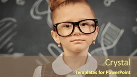  Presentation with educational - PPT theme featuring educational-concept-portrait background and a coral colored foreground