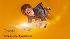  Presentation with educational - Slides enhanced with educational-concept-smart-boy-teenager background and a gold colored foreground