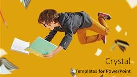  Presentation with educational - Beautiful slide deck featuring educational-concept-smart-boy-teenager backdrop and a gold colored foreground