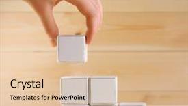  Presentation with educational - Slides enhanced with educational cube in hand background and a lemonade colored foreground