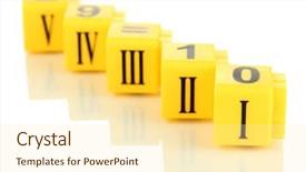  Presentation with ancient roman education - PPT theme having educational cubes with roman numerals background and a cream colored foreground