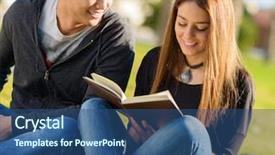  Presentation with farewell of friends - Beautiful PPT layouts featuring educational diversity - young happy friends studying backdrop and a  colored foreground