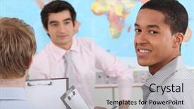  Presentation with university diversity - Slide set with educational diversity - young teacher and pupils background and a light gray colored foreground