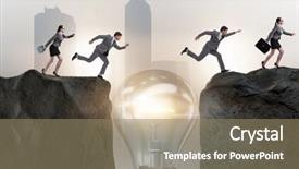  Presentation with idea - Slides featuring educational gap - bright idea concept with business background and a coral colored foreground