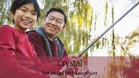  Presentation with grandfather - Presentation theme consisting of educational gap - grandfather and grandson fishing portrait background and a red colored foreground