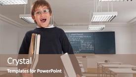  Presentation with gap - Cool new presentation theme with educational gap - happy young boy with books backdrop and a coral colored foreground