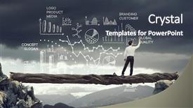  Presentation with gap - Audience pleasing PPT theme consisting of educational gap - man draw his ideas backdrop and a  colored foreground