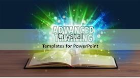  Presentation with open book - Presentation theme consisting of educational-inscription-coming-out background and a mint green colored foreground