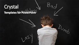  Presentation with psychology - Presentation theme consisting of educational psychology - abusive words hurt background and a dark gray colored foreground