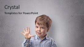  Presentation with educational psychology - Slide set consisting of educational psychology - adorable little boy portrait background and a light gray colored foreground