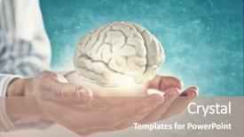  Presentation with educational psychology - Presentation design featuring educational psychology - close up of human hand background and a coral colored foreground