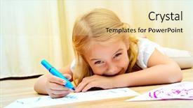  Presentation with educational psychology - PPT theme with educational psychology - cute girl lying background and a lemonade colored foreground