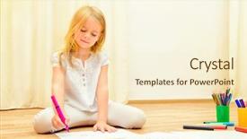  Presentation with educational psychology - Presentation theme enhanced with educational psychology - cute girl on a floor background and a cream colored foreground