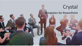  Presentation with business training - Theme having educational psychology - psychologist conducts business training background and a light gray colored foreground