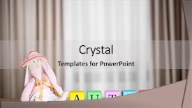  Presentation with educational psychology - Colorful presentation theme enhanced with educational psychology - wooden cubes with doll backdrop and a light gray colored foreground