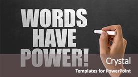  Presentation with educational psychology - Cool new PPT theme with educational psychology - words have power backdrop and a gray colored foreground