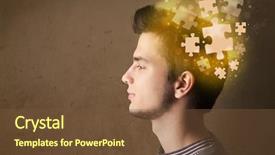  Presentation with educational psychology - Beautiful slides featuring educational psychology - young person thinking with glowing backdrop and a tawny brown colored foreground