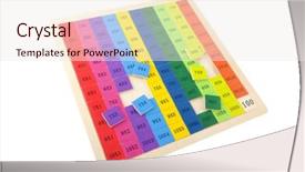  Presentation with educational - Slides enhanced with educational puzzle to learning multiply isolated over white background and a sky blue colored foreground