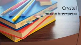  Presentation with rustic wood wooden frame - PPT theme featuring educational theme - dairies with stickers and soft-tip background and a light blue colored foreground