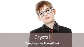  Presentation with educational - Slides having educational theme boy teenager posing in a suit and spectacles isolated over white background background and a gray colored foreground