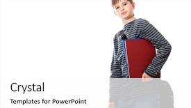  Presentation with educational - Beautiful slides featuring educational theme boy teenager with books isolated over white background backdrop and a white colored foreground