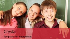  Presentation with educational - PPT layouts featuring educational theme children background and a red colored foreground