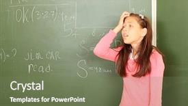  Presentation with educational - Slide set consisting of educational theme funny schoolgirl background and a violet colored foreground