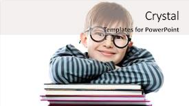  Presentation with literature - Slide set having educational theme funny teenager background and a light gray colored foreground