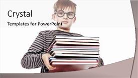  Presentation with literature - Colorful presentation theme enhanced with educational theme funny teenager backdrop and a white colored foreground