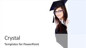  Presentation with educational - PPT theme enhanced with educational theme graduating student girl background and a white colored foreground