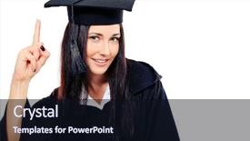  Presentation with academic - Slides having educational theme graduating student girl background and a wine colored foreground