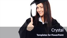  Presentation with educational - Theme consisting of educational theme graduating student girl background and a wine colored foreground