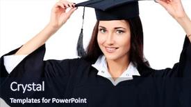  Presentation with educational - Slide set consisting of educational theme graduating student girl background and a wine colored foreground