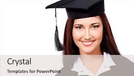  Presentation with academic - Presentation theme enhanced with educational theme graduating student girl background and a lemonade colored foreground