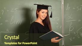  Presentation with academic - Colorful PPT theme enhanced with educational theme graduating student backdrop and a  colored foreground