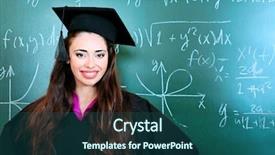  Presentation with academic - Beautiful presentation featuring educational theme graduating student backdrop and a ocean colored foreground