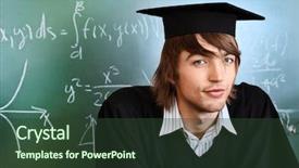  Presentation with academic - Cool new theme with educational theme graduating student backdrop and a tawny brown colored foreground