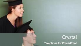  Presentation with academic - Slides featuring educational theme graduating students background and a gray colored foreground