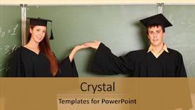  Presentation with academic - Colorful PPT theme enhanced with educational theme graduating students backdrop and a  colored foreground