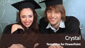 Presentation with academic - Beautiful presentation featuring educational theme graduating students backdrop and a  colored foreground