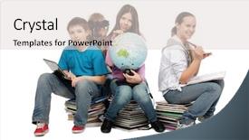  Presentation with educational technology ict - Presentation theme with educational theme group of emotional background and a light gray colored foreground