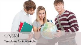  Presentation with theme - Presentation enhanced with educational theme group of happy background and a  colored foreground