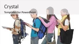  Presentation with diverse group of children reading - Theme featuring educational theme group of teenagers background and a  colored foreground